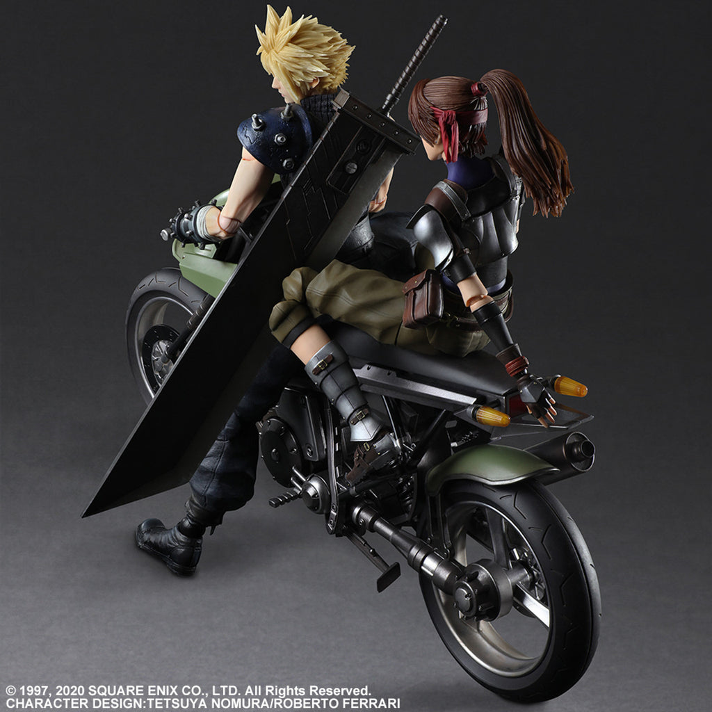 FINAL FANTASY VII REMAKE PLAY ARTS KAI ACTION FIGURE JESSIE CLOUD & MOTORCYCLE SET