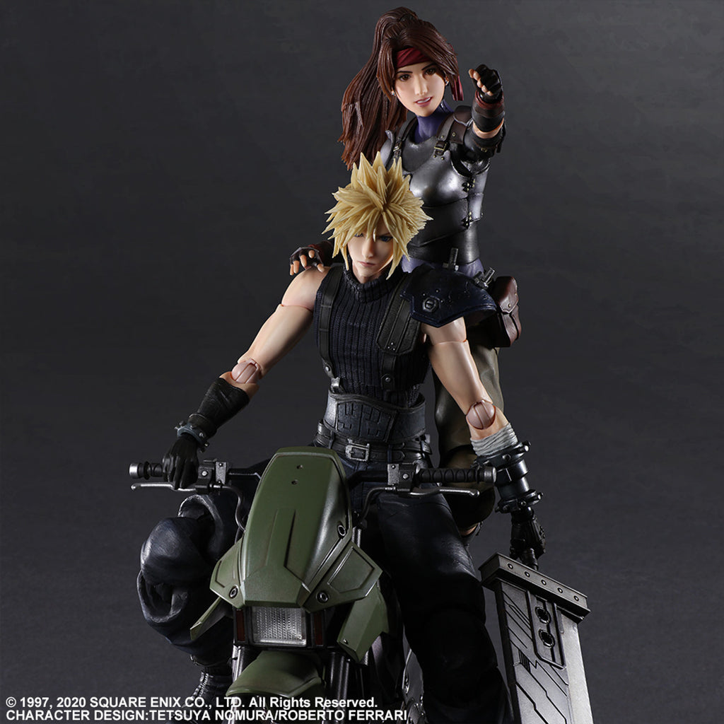 FINAL FANTASY VII REMAKE PLAY ARTS KAI ACTION FIGURE JESSIE CLOUD & MOTORCYCLE SET