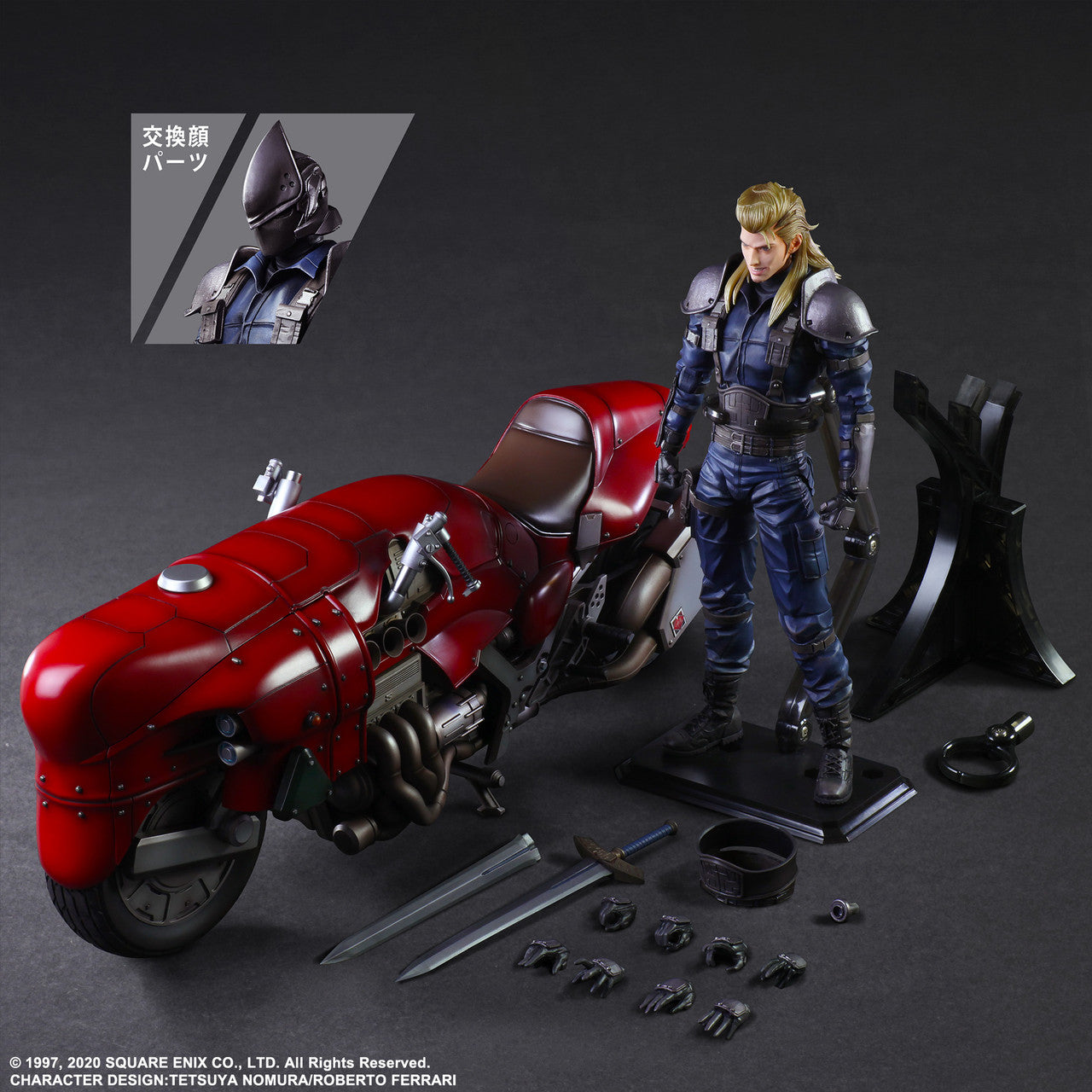 FINAL FANTASY VII REMAKE PLAY ARTS KAI ACTION FIGURE ROCHE & MOTORCYCLE SET