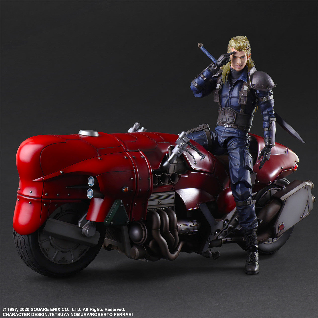 FINAL FANTASY VII REMAKE PLAY ARTS KAI ACTION FIGURE ROCHE & MOTORCYCLE SET