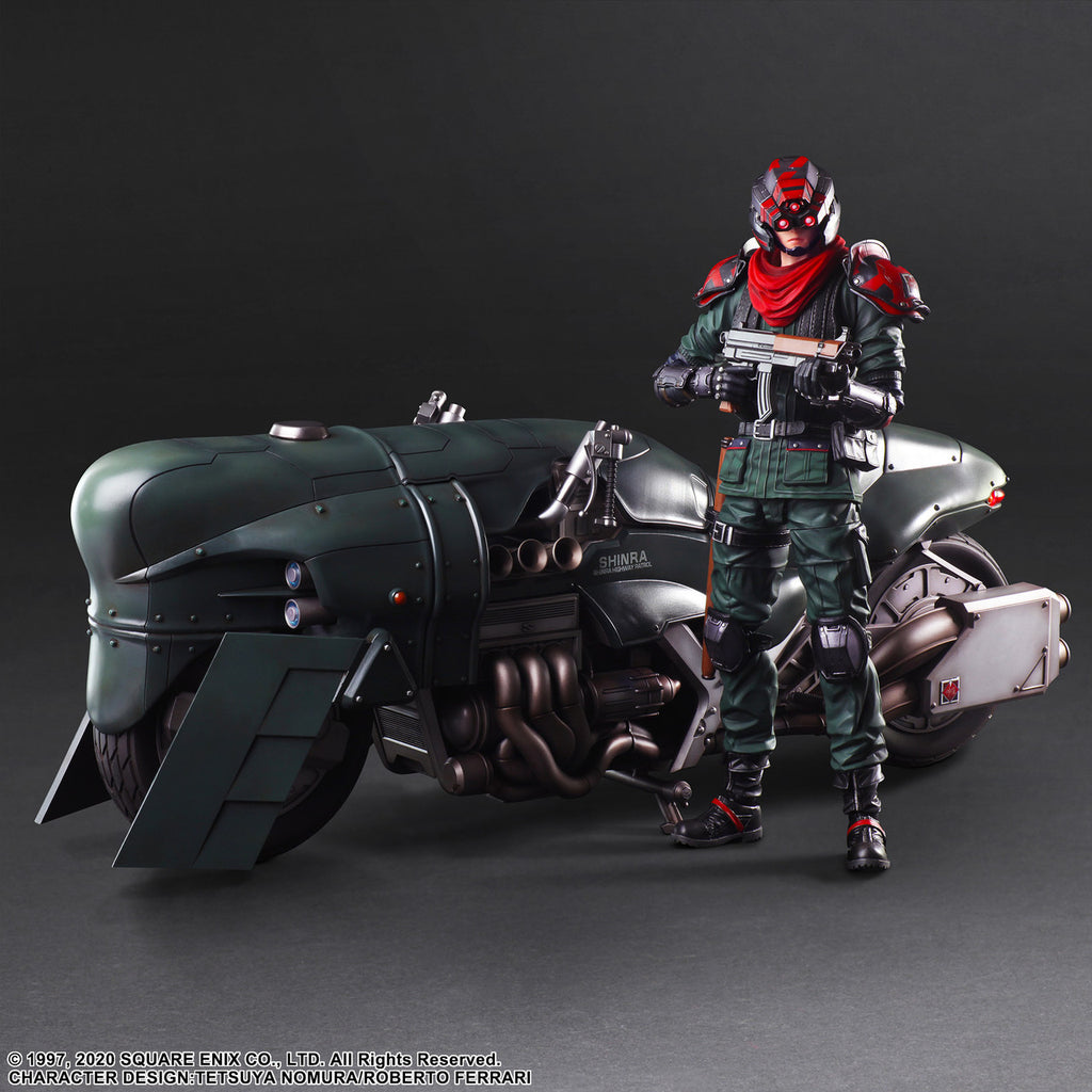 FINAL FANTASY VII REMAKE PLAY ARTS KAI ACTION FIGURE SHINRA ELITE SECURITY OFFICER & MOTORCYCLE SET