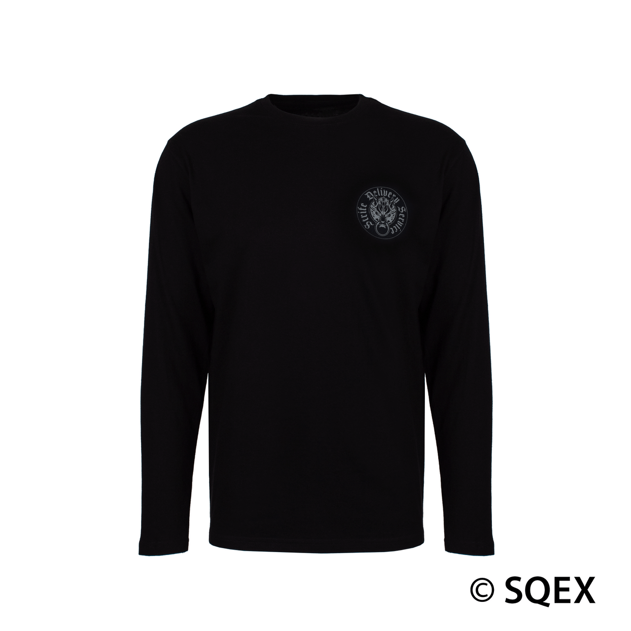 FINAL FANTASY VII ADVENT CHILDREN Long Sleeve T Shirt STRIFE DELIVERY SERVICE Black