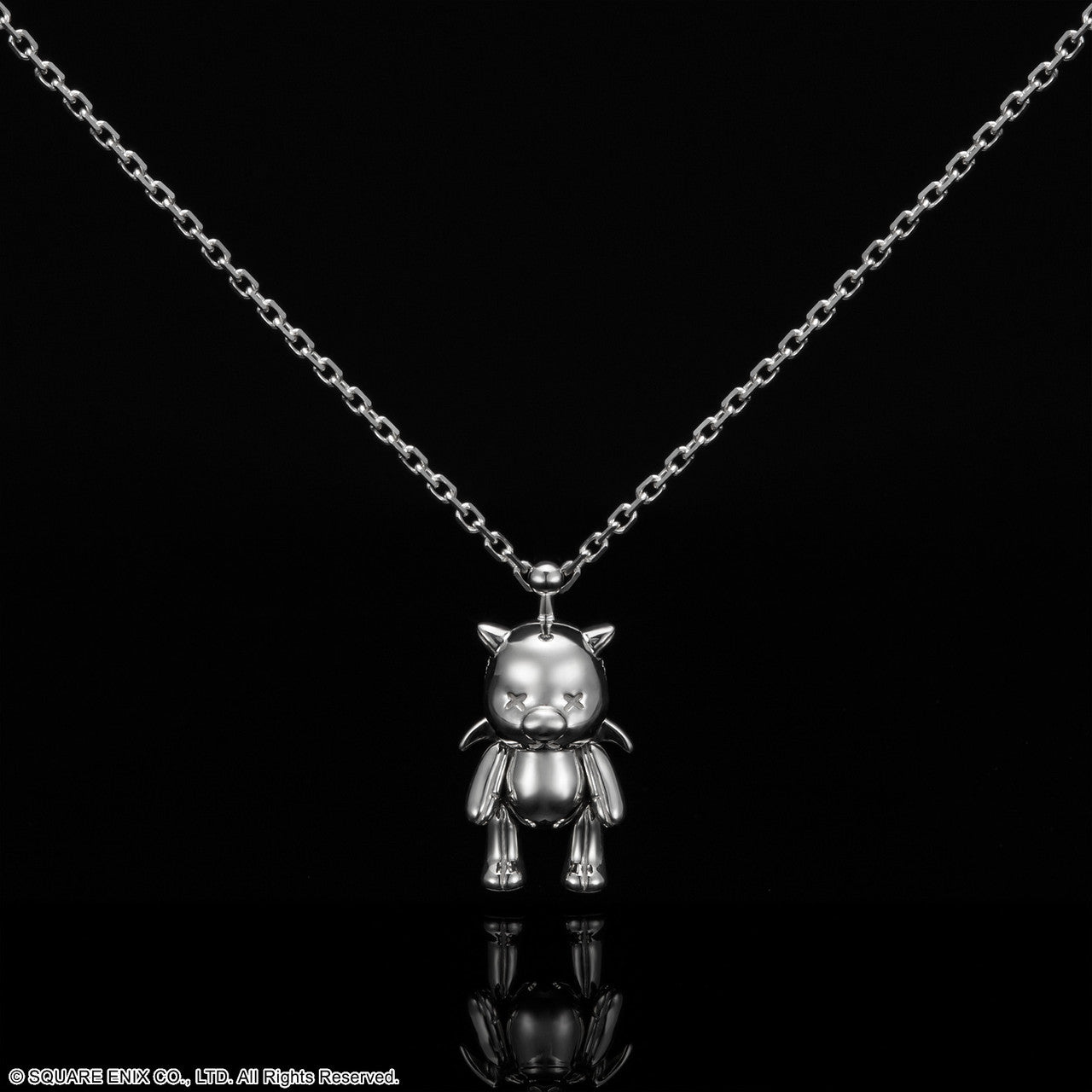 FINAL FANTASY ARTICULATED SILVER NECKLACE MOOGLE