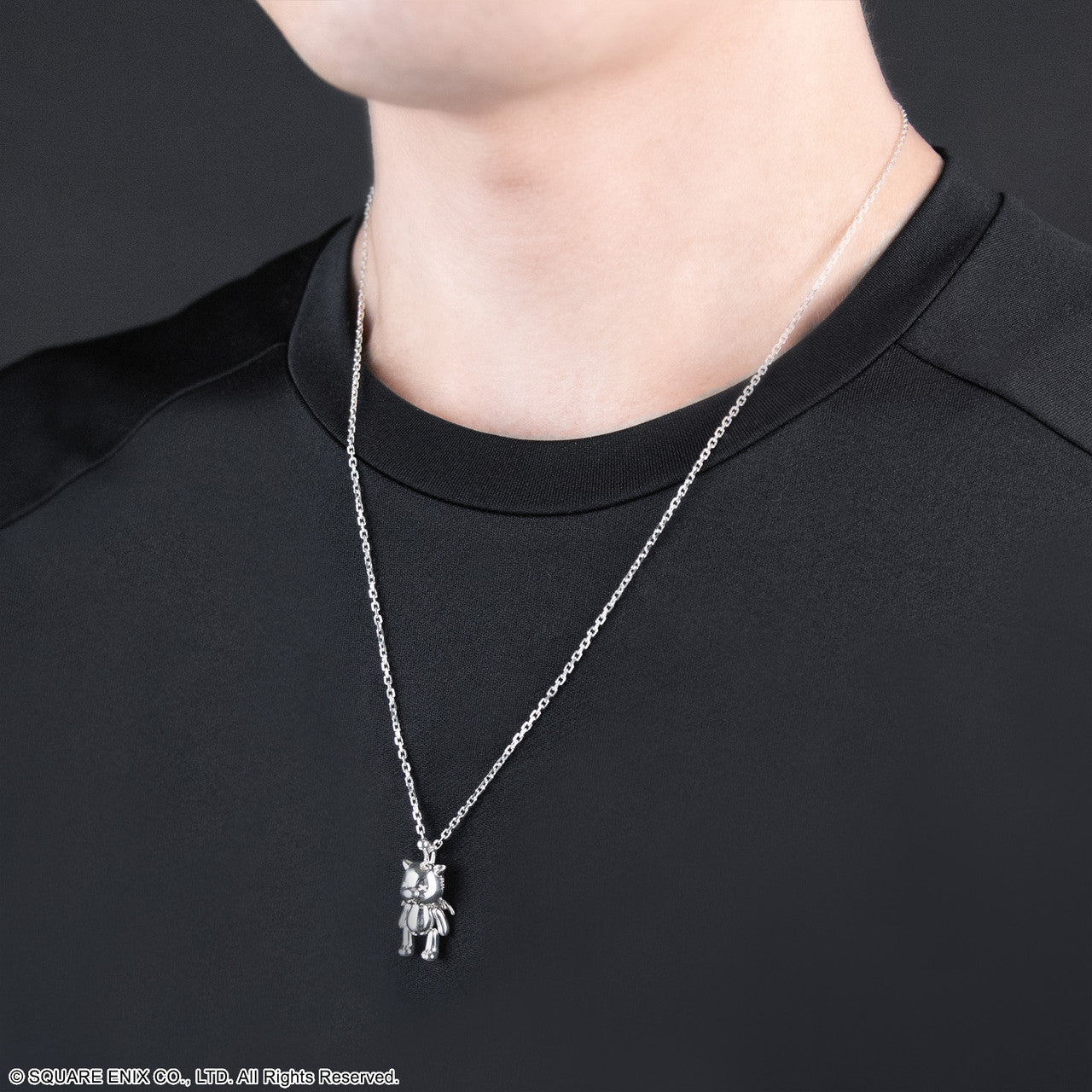 FINAL FANTASY ARTICULATED SILVER NECKLACE MOOGLE