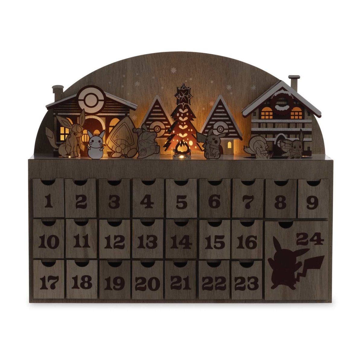 Pikachu, Fuecoco & Friends Pokémon Holiday Wood Countdown Calendar