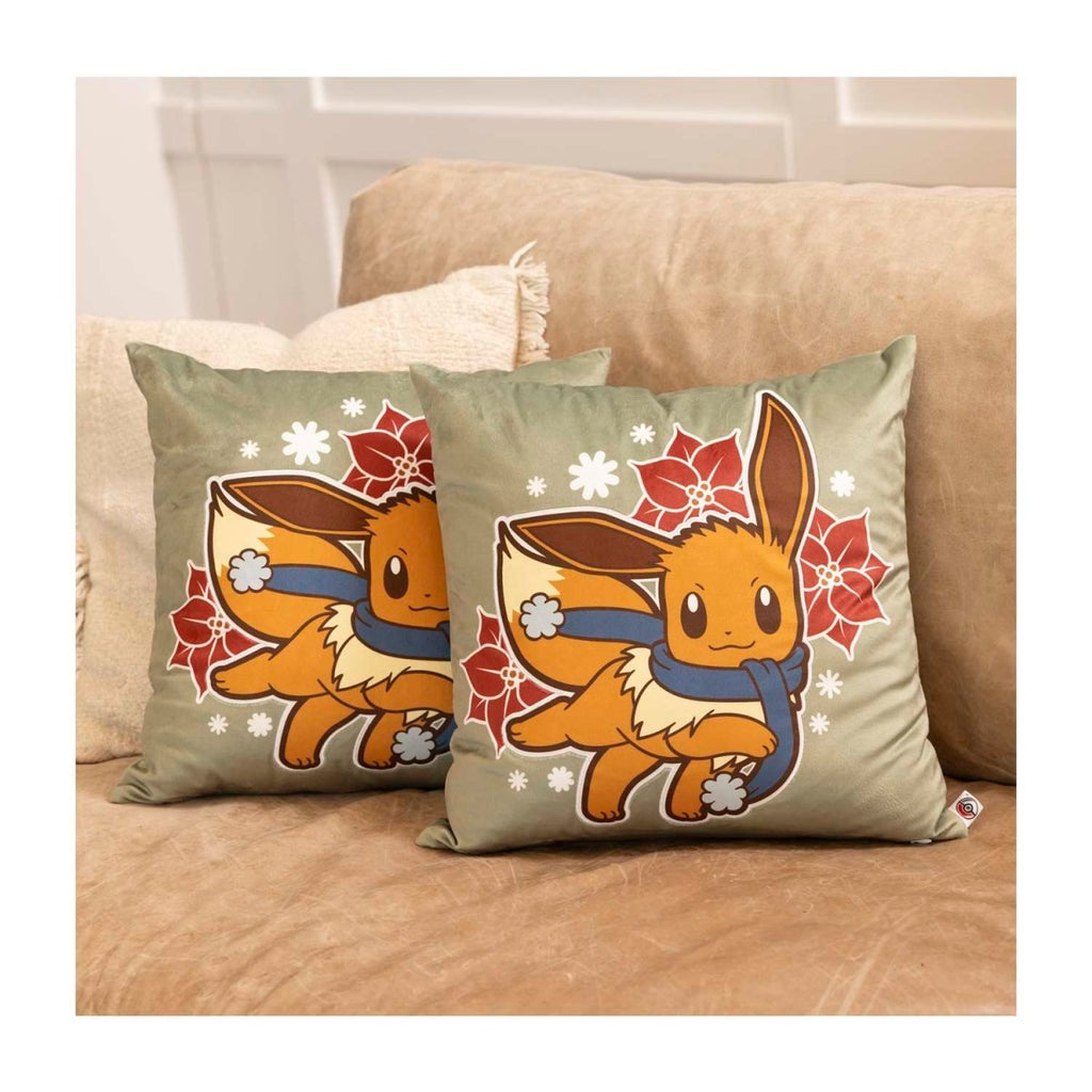 Eevee Pokémon Holiday Green Throw Pillow Case