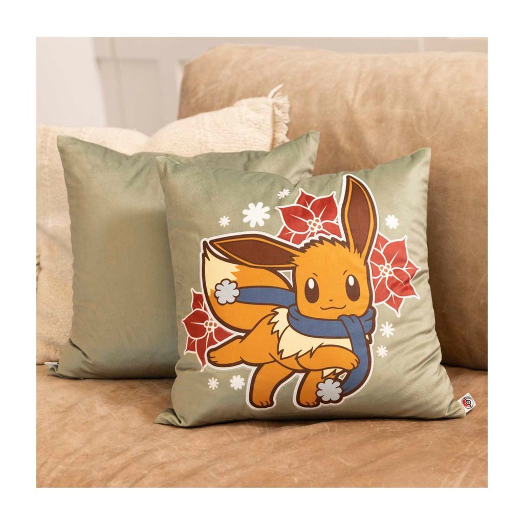 Eevee Pokémon Holiday Green Throw Pillow Case