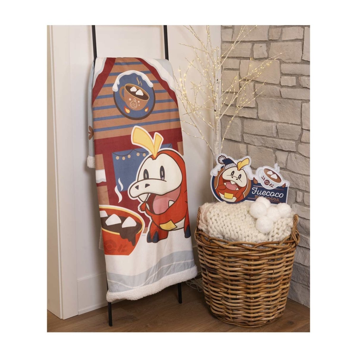 Fuecoco Pokémon Holiday Throw Blanket