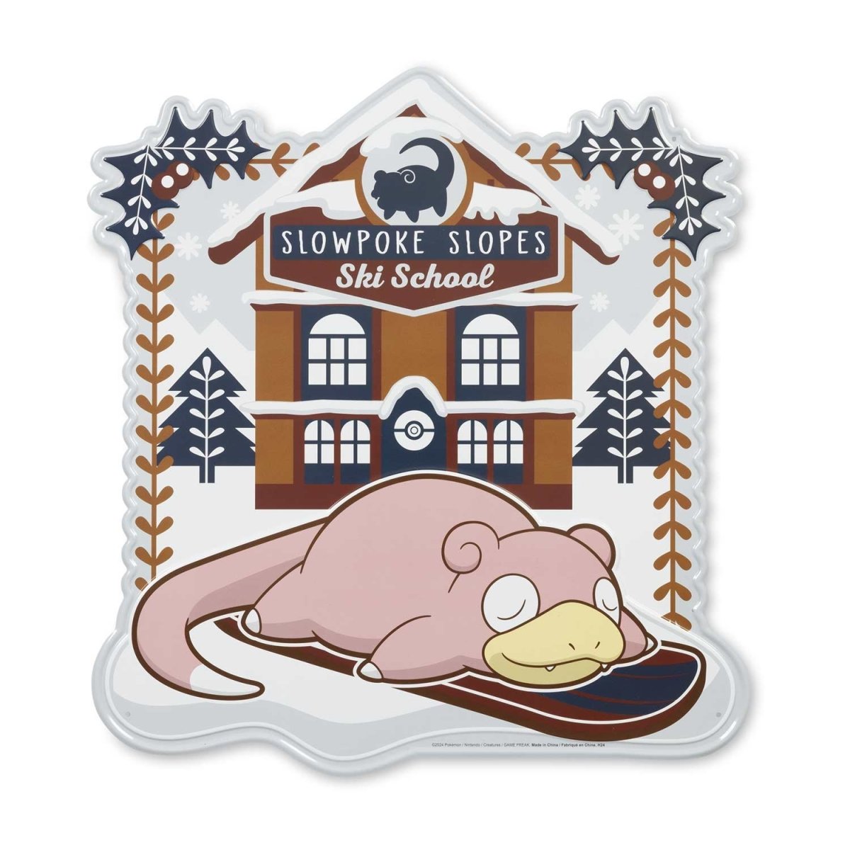 Slowpoke Slopes Pokémon Holiday Metal Sign