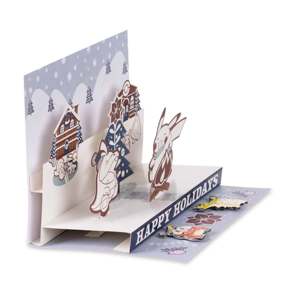 Pikachu & Fuecoco Pokémon Holiday Pins & Pop-Up Greeting Card