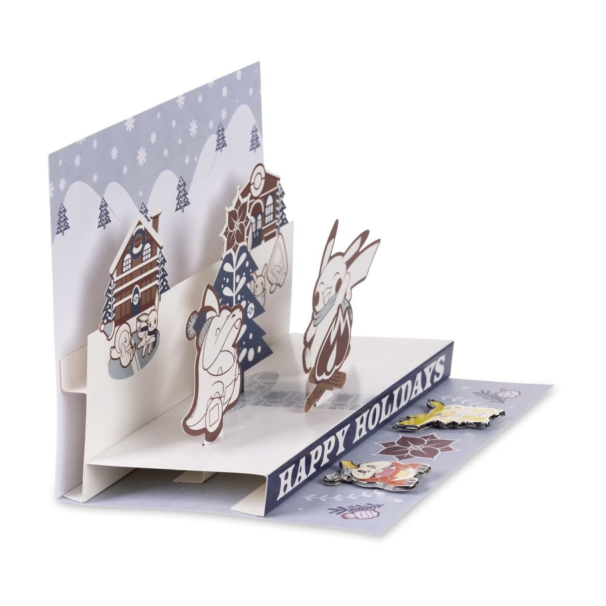 Pikachu & Fuecoco Pokémon Holiday Pins & Pop-Up Greeting Card