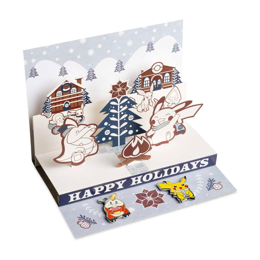 Pikachu & Fuecoco Pokémon Holiday Pins & Pop-Up Greeting Card