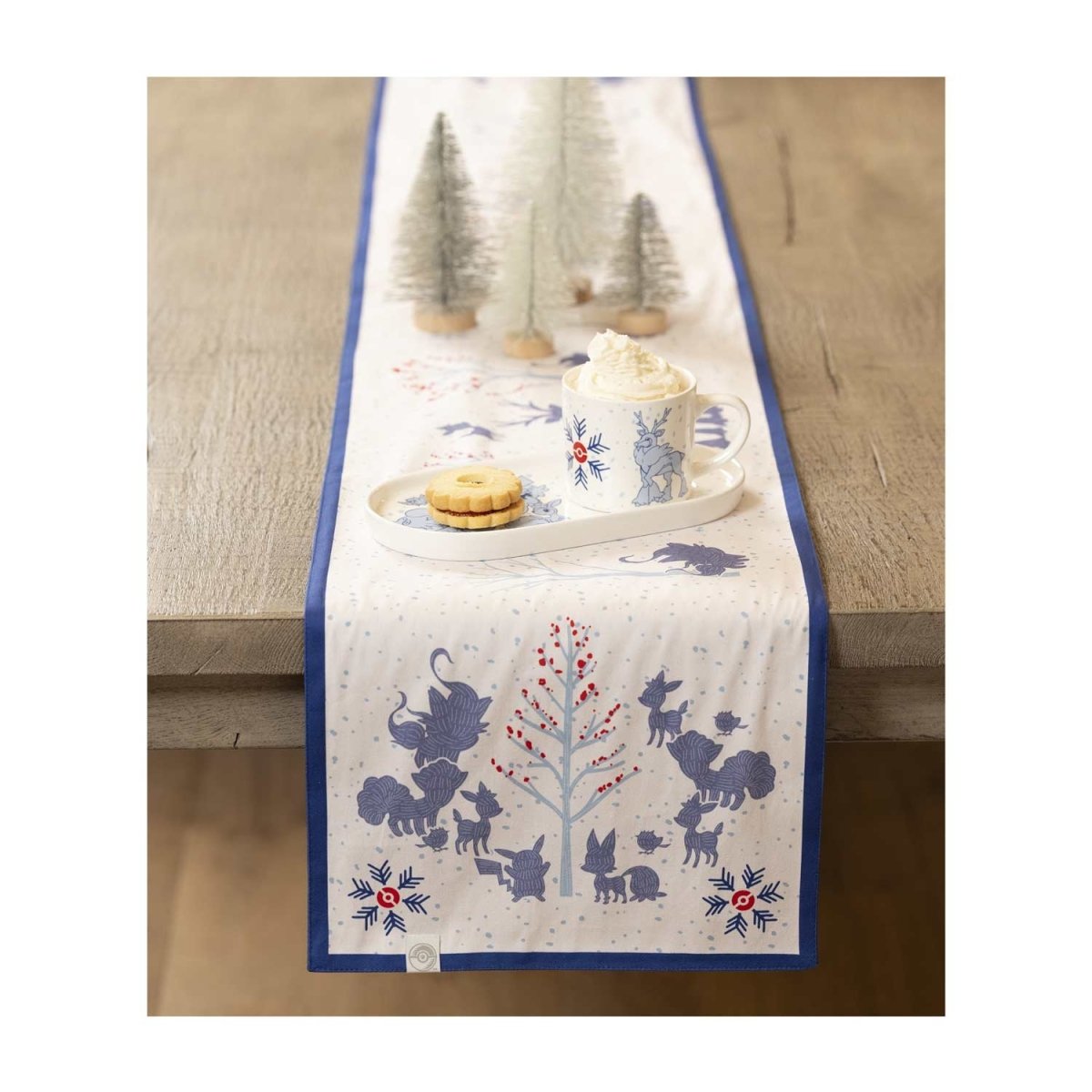Pokémon Winter Woodland White Table Runner