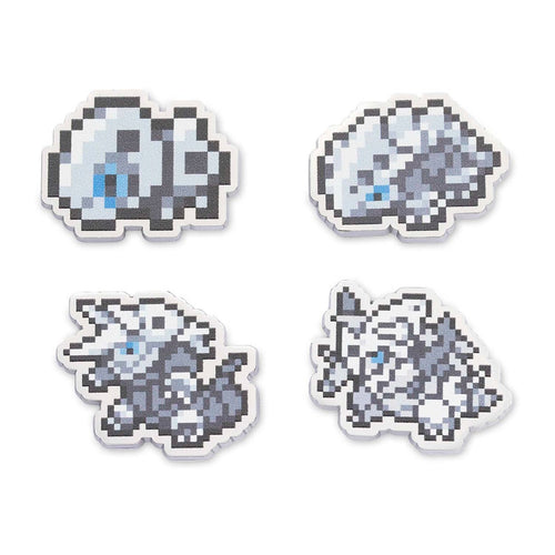 Aron, Lairon, Aggron & Mega Aggron Pokémon Pixel Pins (4-Pack)