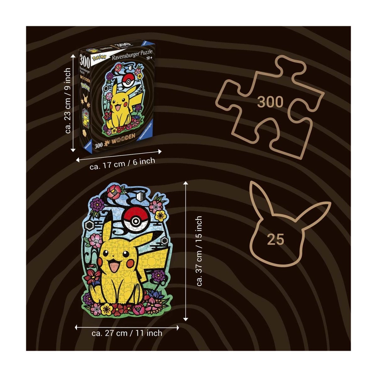 Pikachu Wooden Jigsaw Puzzle By Ravensburger (300 Pieces)