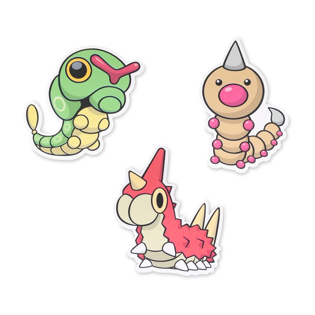 Caterpie, Weedle & Wurmple Stickers (3-Pack)