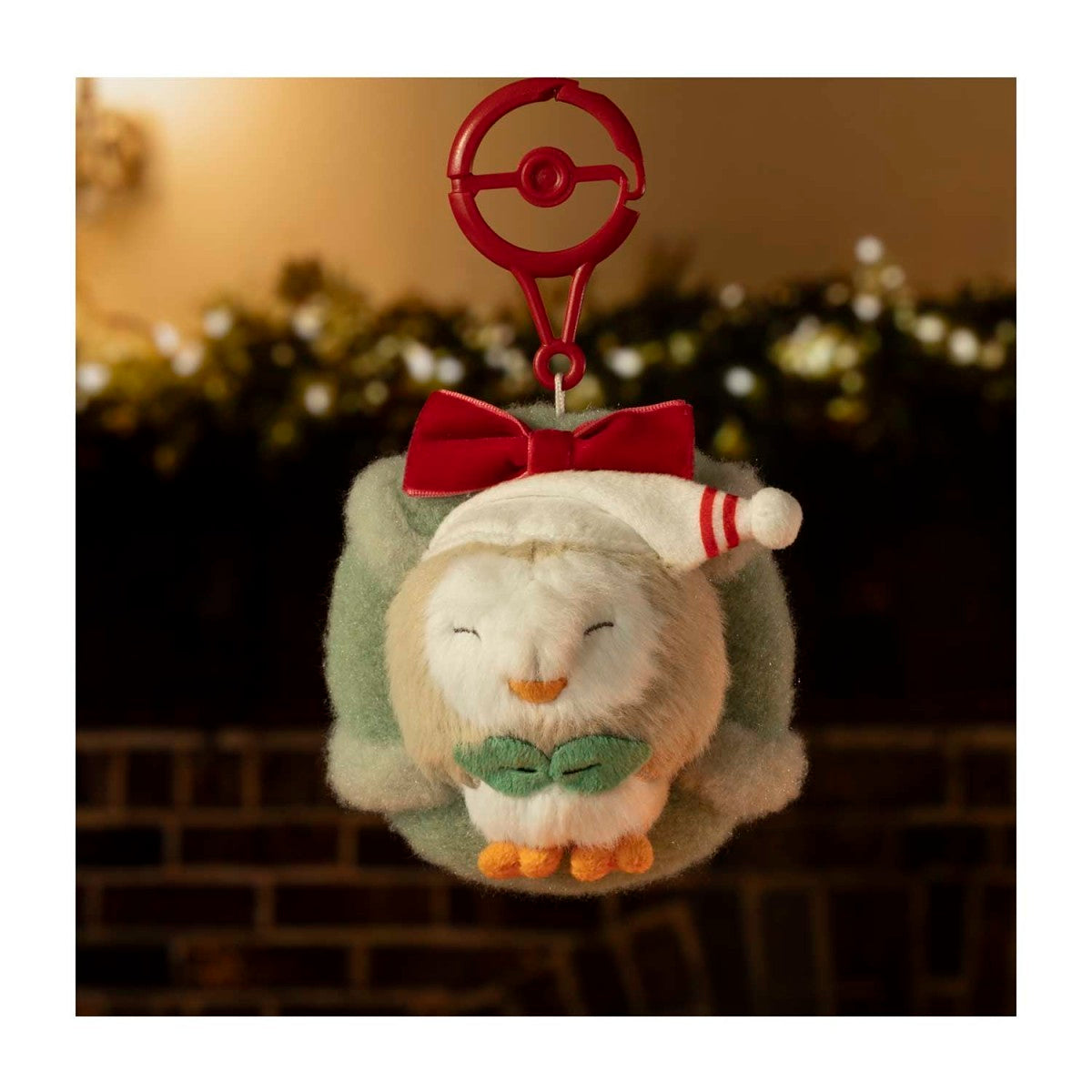 Rowlet Pokémon Holiday Wishes Plush Key Chain