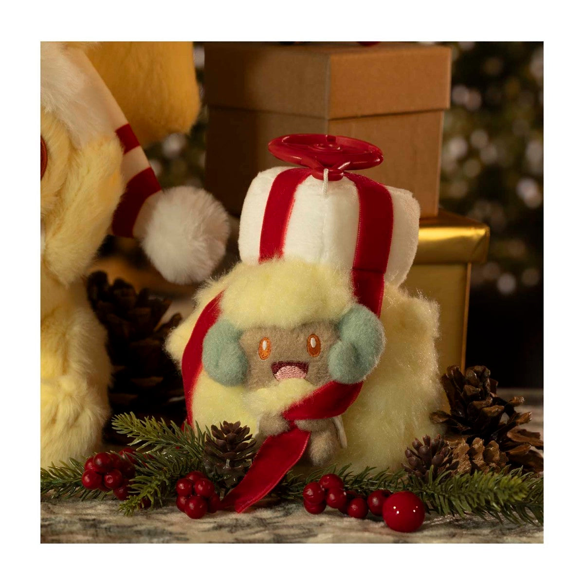 Whimsicott Pokémon Holiday Wishes Plush Key Chain