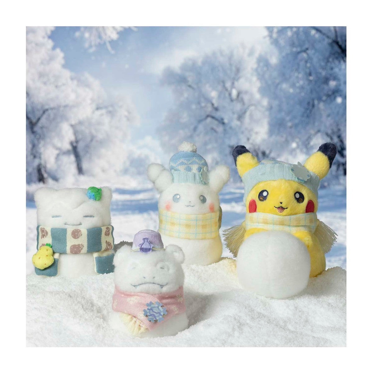 Pikachu Snowman Snowy Softies Plush - 6 ¾ In.