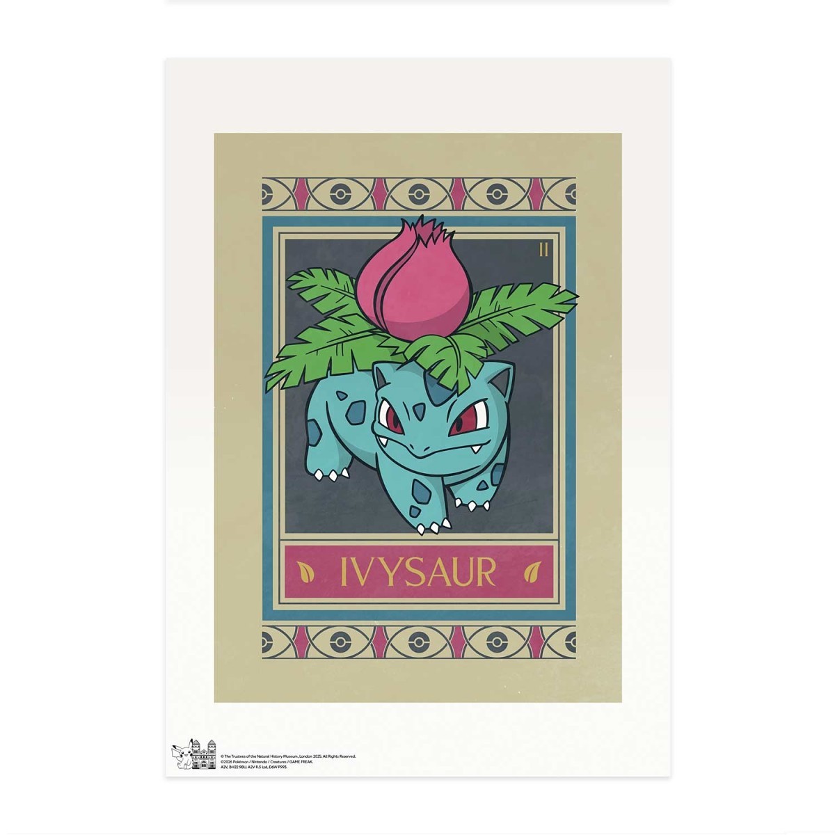 Pokémon × Natural History Museum: Ivysaur Botanical Panel Print