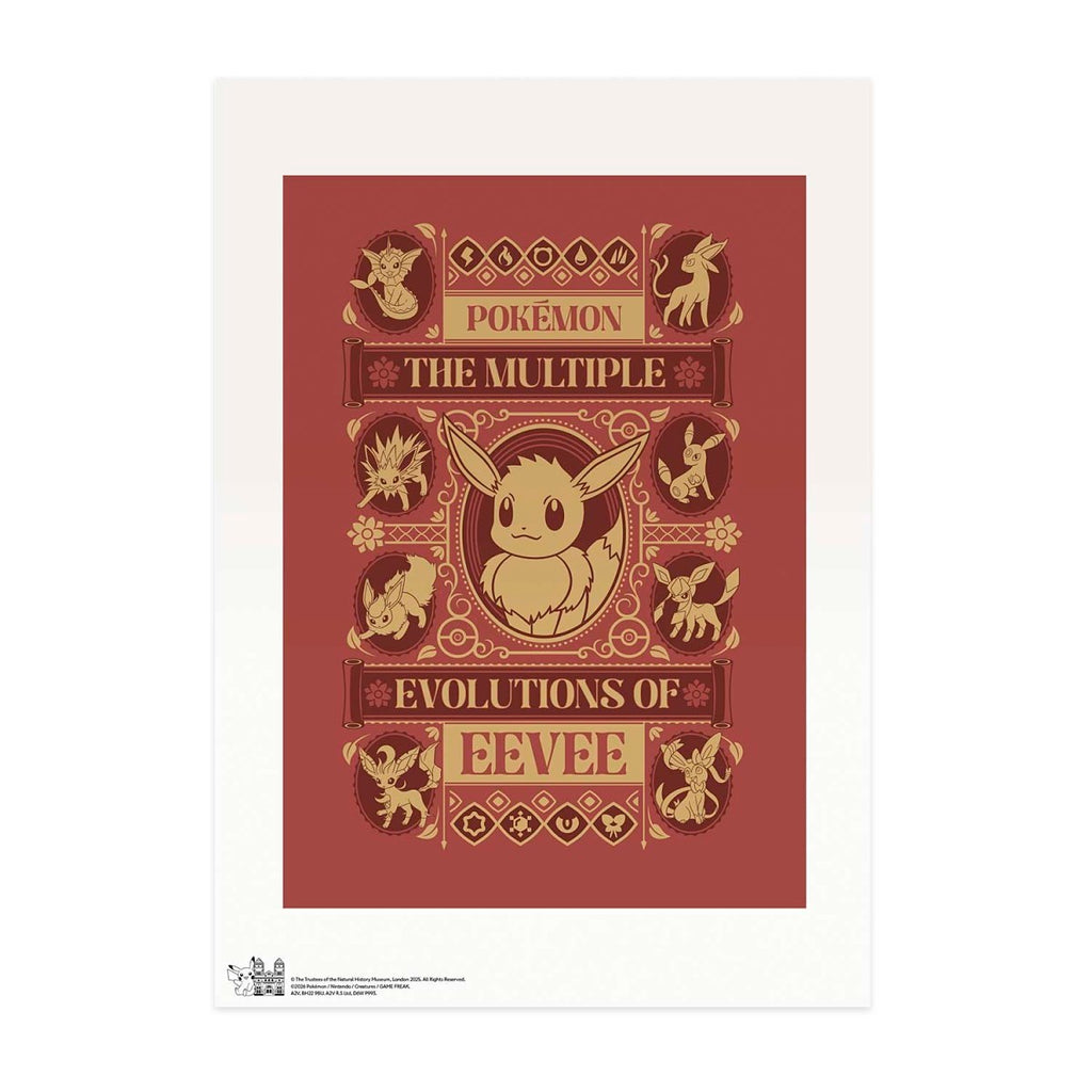 Pokémon × Natural History Museum: Evolutions Of Eevee Print