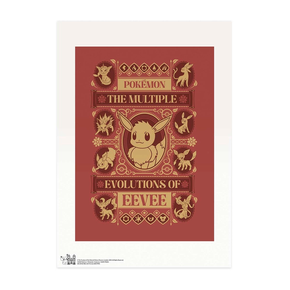 Pokémon × Natural History Museum: Evolutions Of Eevee Print