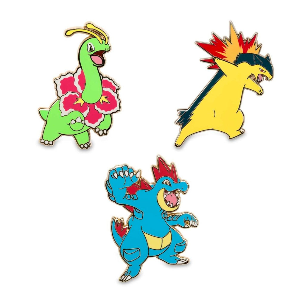 Meganium, Typhlosion & Feraligatr Pokémon Pins (3-Pack)