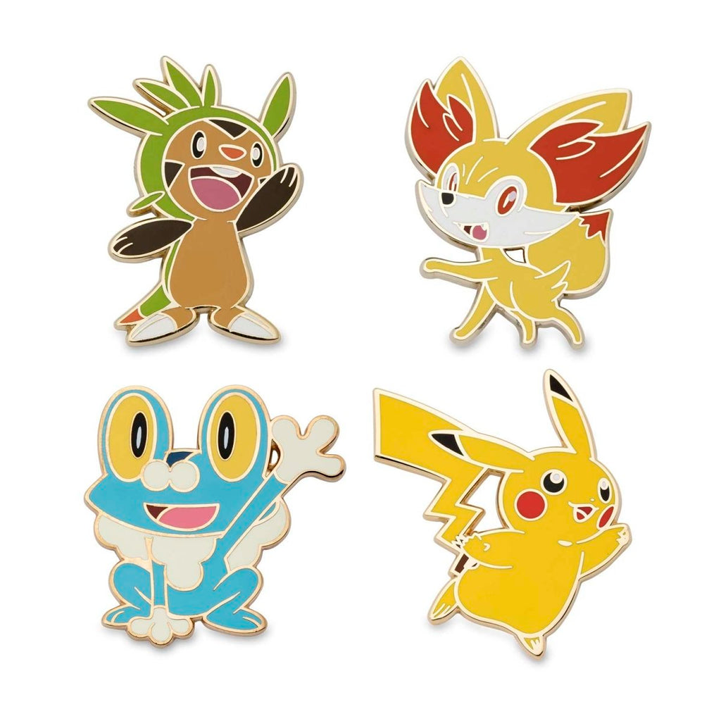 Pikachu, Chespin, Fennekin & Froakie Pokémon Pins (4-Pack)