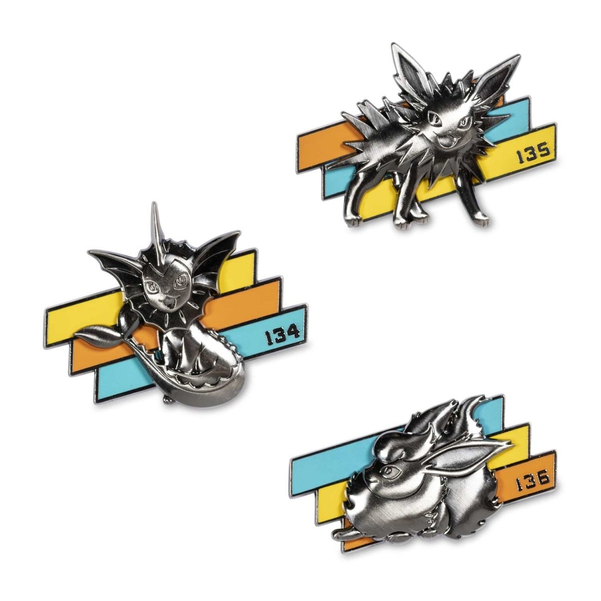 Vaporeon, Jolteon & Flareon Better Together Pokémon Pins (3-Pack)