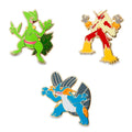Sceptile, Blaziken & Swampert Pokémon Pins (3-Pack)