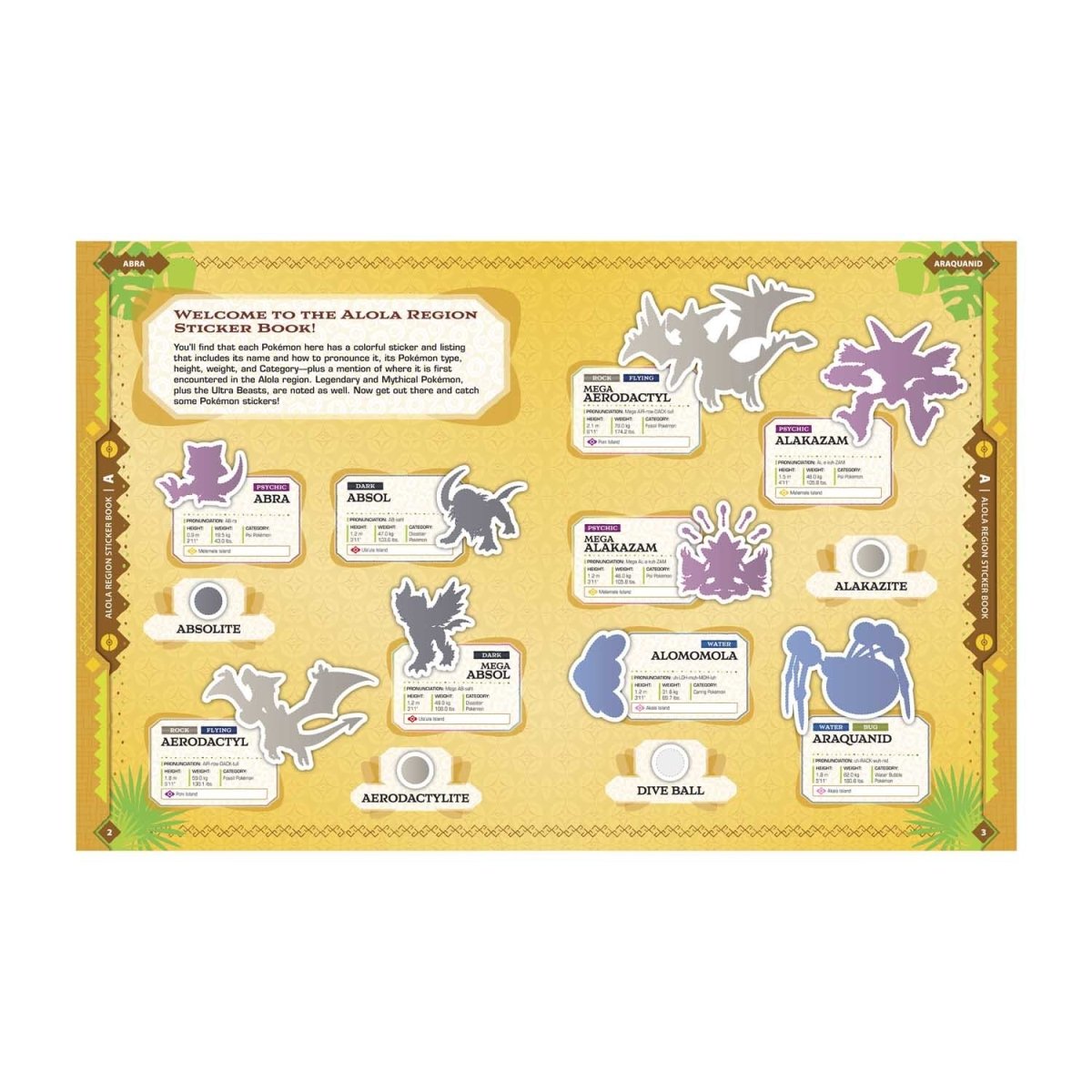 Pokémon Alola Region Sticker Book