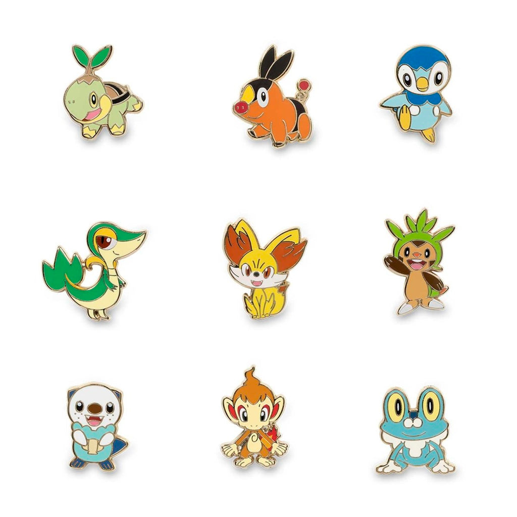 Sinnoh, Unova & Kalos First Partner Lanyard & Pokémon Pins (9-Pack)