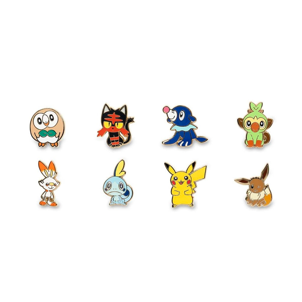 Alola & Galar First Partner With Pikachu & Eevee Lanyard & Mini Pokémon Pins (8-Pack)