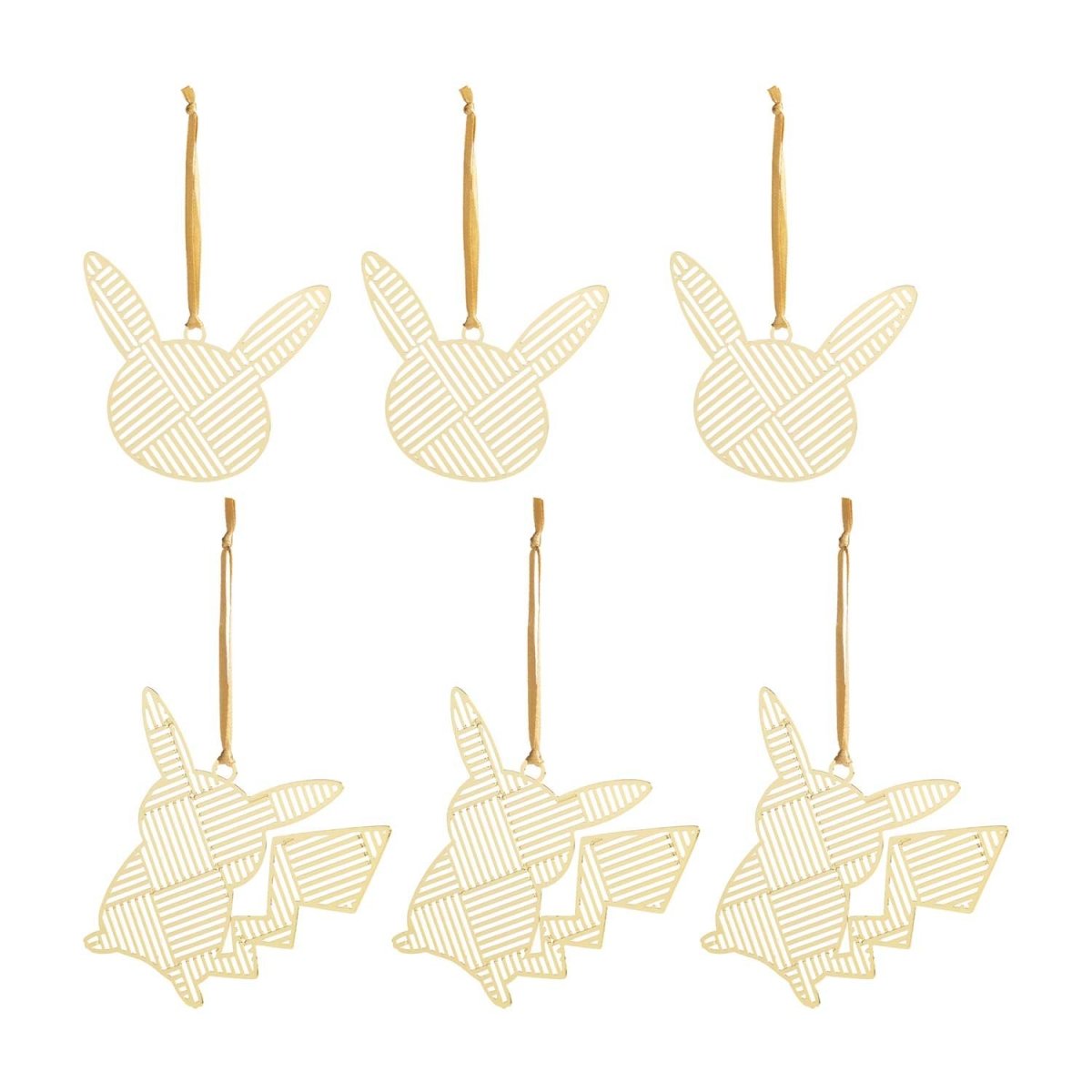 Pikachu Pokémon Winter Wonders Flat Brass Ornaments (6-Pack)