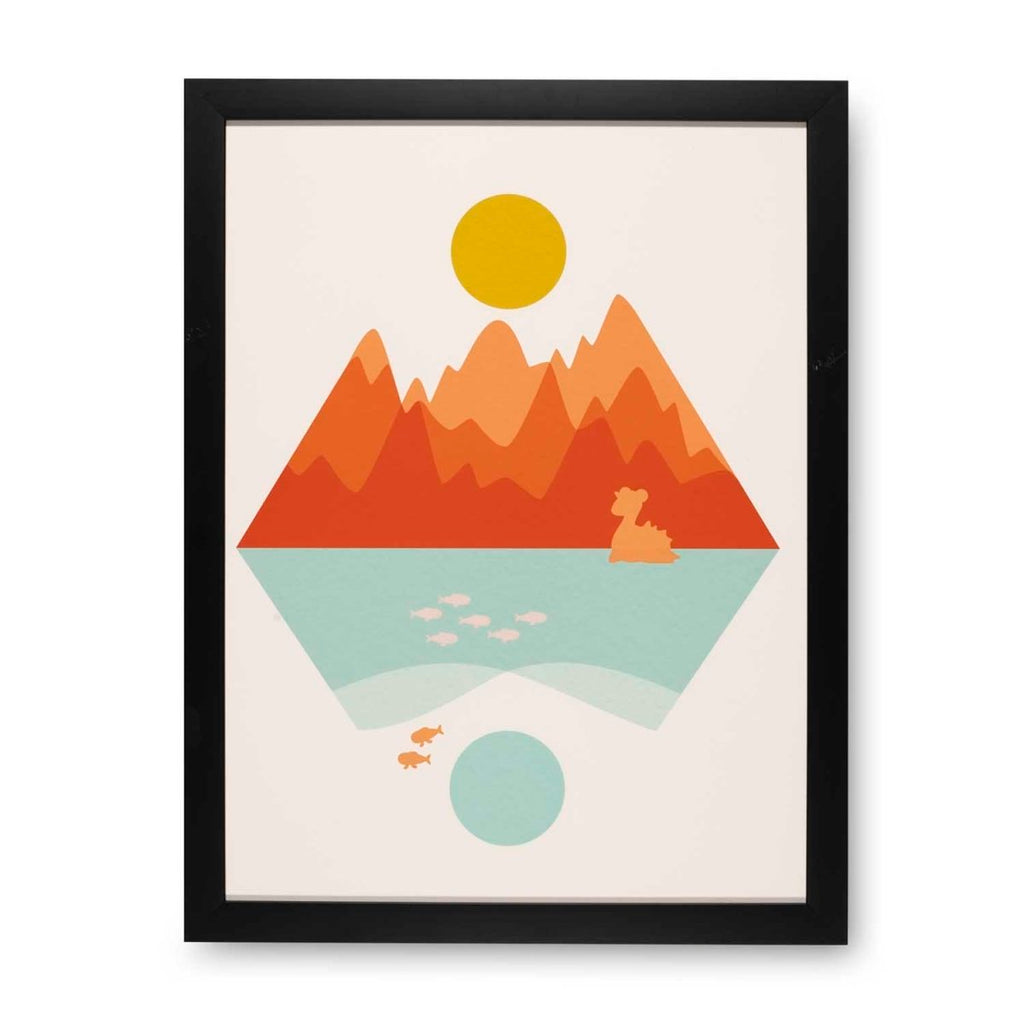 Lapras Mountains Orange Framed Wall Art