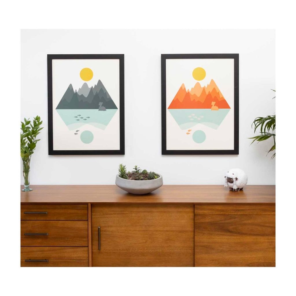 Lapras Mountains Orange Framed Wall Art