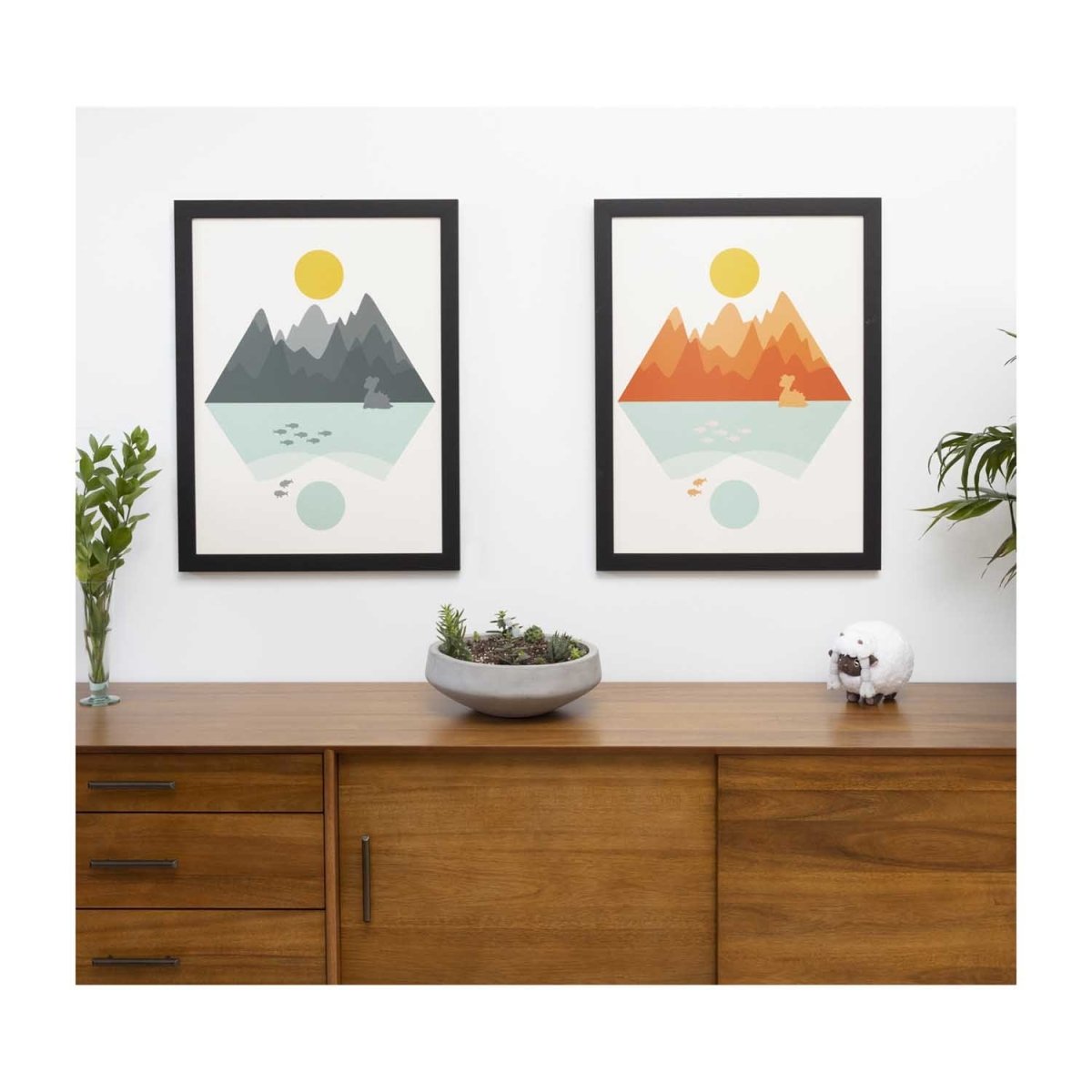 Lapras Mountains Orange Framed Wall Art