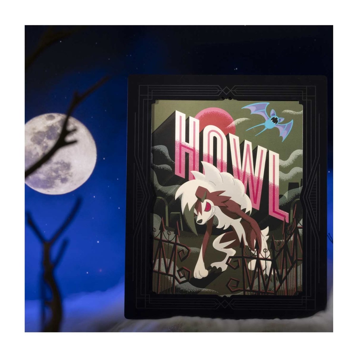 Lycanroc Cinema Scares Metal Wall Art