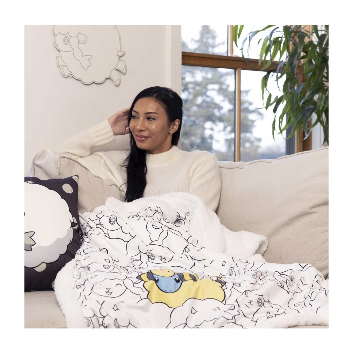 Wooloo & Mareep Pokémon Home Accents Faux Shearling Throw Blanket