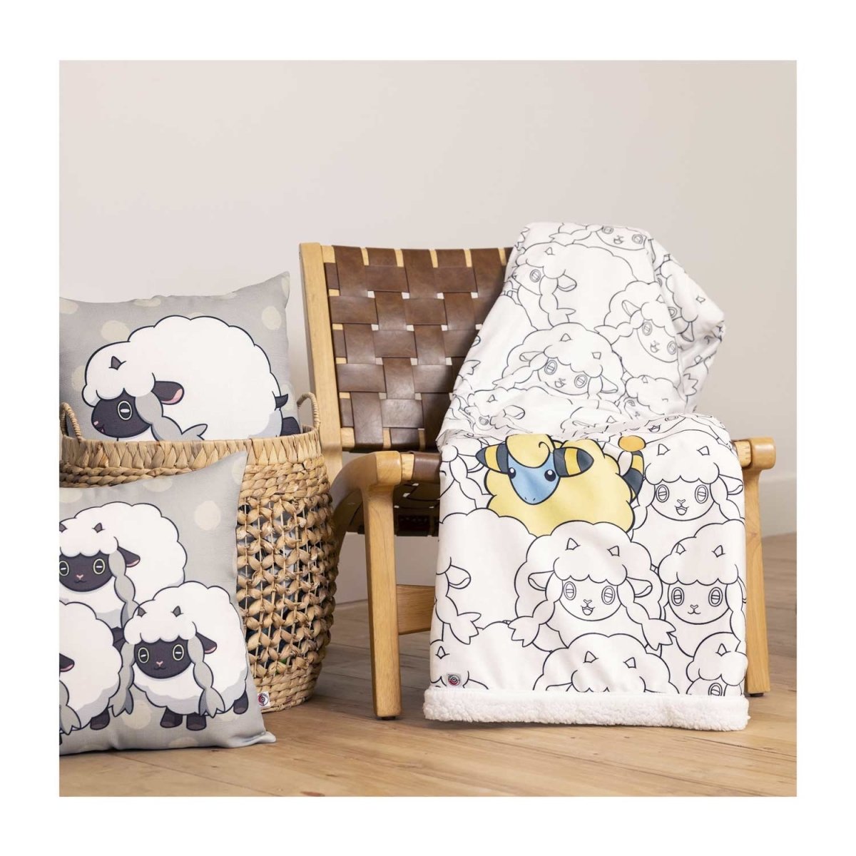 Wooloo & Mareep Pokémon Home Accents Faux Shearling Throw Blanket