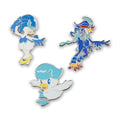 Quaxly, Quaxwell & Quaquaval Pokémon Pins (3-Pack)