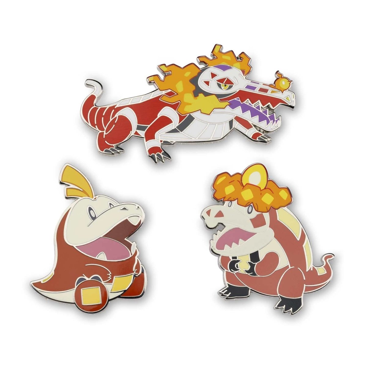 Fuecoco, Crocalor & Skeledirge Pokémon Pins (3-Pack)