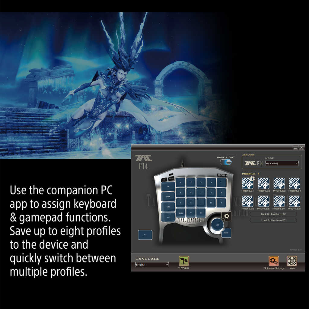 HORI Tactical Assault Commander F14 Final Fantasy XIV Black Edition