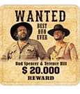 Bud Spencer & Terence Hill Tin coasters Wanted Blechwaren Fabrik Braunschweig