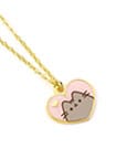 Pusheen Pendant & Necklace Pink and Gold Heart The Carat Shop