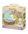 Sylvanian Families Chocolate Rabbit Twins with Stroller Set Epoch Toys
