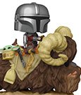 Star Wars The Mandalorian POP! Deluxe Vinyl Figure The Mandalorian on Wantha with Child in Bag Funko