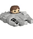 Star Wars Bitty POP! Rides Vinyl Figure Display Han Solo w/Millenium Falcon 2 Funko