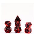 FanRoll Dice Set Red with Black Enamel 7 FanRoll