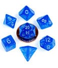 FanRoll Mini Dice Set Stardust Blue with Silver Numbers 7 FanRoll
